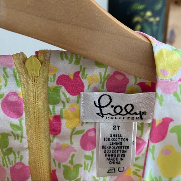 Lilly Pulitzer Vintage Pink Yellow Tulip Print Shift Dress 2t - Picture 11 of 11